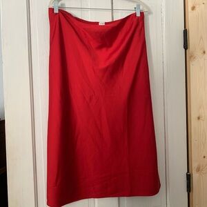 J. Crew factory Vibrant Red Midi satin skirt